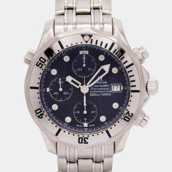 Omega Blue Stainless Steel Seamaster 2598.80 Automatic Men's Wristwatch 40 mm