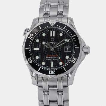 Pre Owned Omega Seamaster 212.30.36.61.01.001 Quartz Black Stainless Steel Men's Wristwatch 36 mm