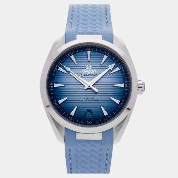 Pre Owned ساعة يد رجالية أوميغا سيماستر أكوا تيرا 150م 220.12.41.21.03.008 أوتوماتيك ستانلس ستيل زرقاء 41 مم مستعملة