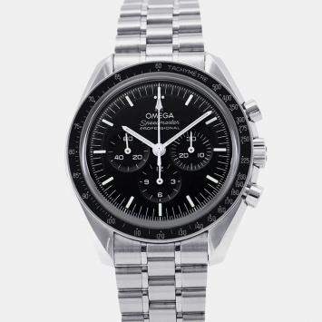 Pre Owned Omega Speedmaster Moonwatch 310.30.42.50.01.002 Manual Winding Black Stainless Steel Men's Wristwatch 42 mm