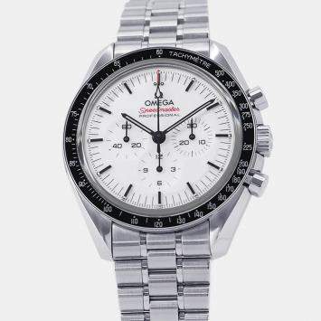 مملوكة مسبقًا Omega Speedmaster Professional Moonwatch 310.30.42.50.04.001 White Stainless Steel Manual Winding Men's Wristwatch 42 mm
