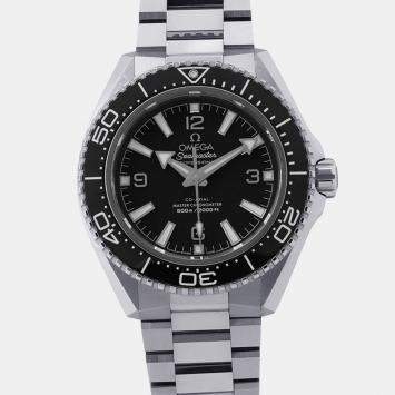Pre Owned ساعة يد رجالية أوميغا سيماستر بلانيت أوشن 215.30.44.21.01.001 مينا سوداء ستانلس ستيل أوتوماتيكية 42 ملم