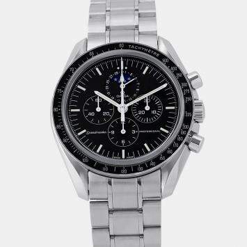 Pre Owned Omega Speedmaster Professional Moonwatch 3576.50.00 Black Stainless Steel Manual Winding Men's Wristwatch 42mm