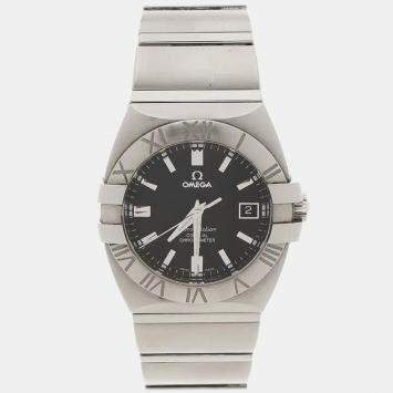Pre Owned Omega Constellation Double Eagle 1513.51 Black Stainless Steel Automatic Men's Wristwatch 38mm
