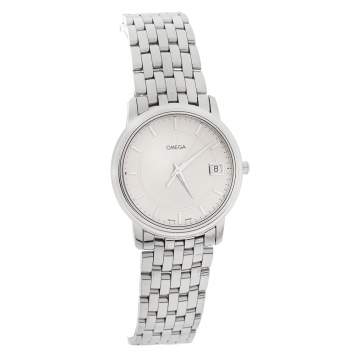 Pre Owned Omega Silver Stainless Steel De Ville 196.1150 Men's Wristwatch 34 mm