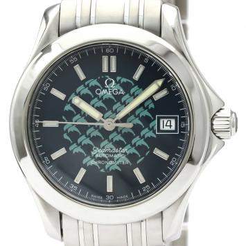Pre Owned Omega Blue Stainless Steel Seamaster 120M Jacques Mayol Ltd Edition 2508.80 Men's Wristwatch 36 MM