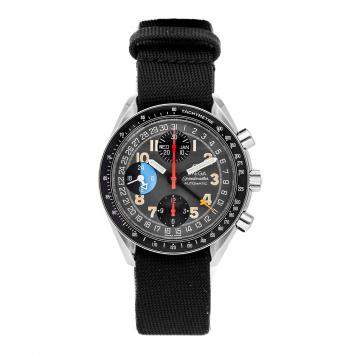 Pre Owned Omega Black Stainless Steel Speedmaster Day-Date 3820.53.21 Men's Wristwatch 39 MM
