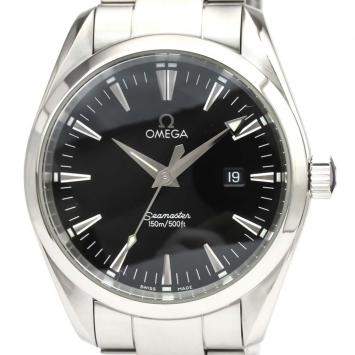 Pre Owned Omega Black Stainless Steel Seamaster Aqua Terra 2517.50 Quartz Men's Wristwatch 39 MM