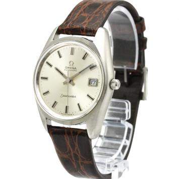 Pre Owned Omega Silver Stainless Steel Seamaster Date Cal 1012 Vintage Automatic 166.0167 Men's Wristwatch 36 MM