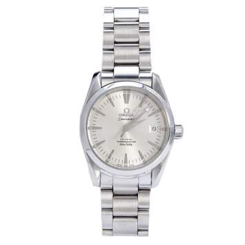 Pre Owned Omega Silver Stainless Steel Seamaster Aqua Terra 2504.30 Men's Wristwatch 36MM