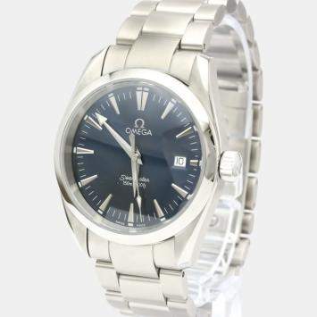 Pre Owned Omega Blue Stainless Steel Seamaster Aqua Terra Quartz 2518.80 Men's Wristwatch 36 MM
