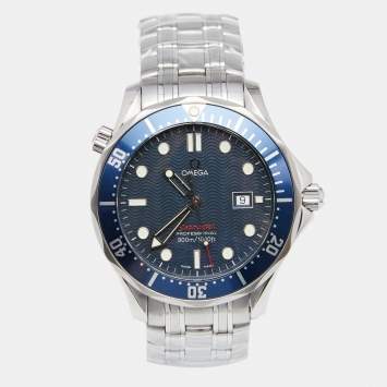 Pre Owned Omega Blue Stainless Steel Seamaster Professional 2221.80.00 Men's Wristwatch 41 mm