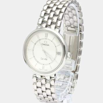 Pre Owned Omega Silver Stainless Steel De Ville Prestige Quartz 7514.31 Men's Wristwatch 32 mm