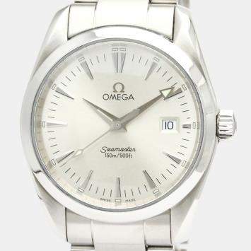 Pre Owned Omega Silver Stainless Steel Seamaster Aqua Terra 2518.30 Men's Wristwatch 36 mm