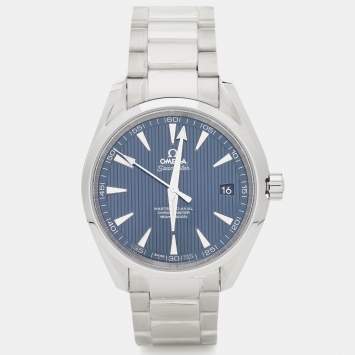Pre Owned Omega Blue Stainless Steel Seamaster Aqua Terra 231.10.42.21.03.003 Men's Wristwatch 41.5 mm