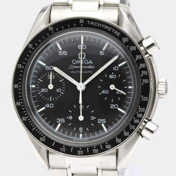 Pre Owned Omega Black Stainless Steel Speedmaster 3510.50 Automatic Men's Wristwatch 39 mm