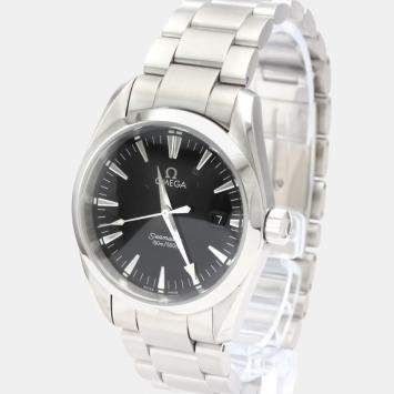 Pre Owned Omega Black Stainless Steel Seamaster Aqua Terra 2518.50 Automatic Men's Wristwatch 36 mm