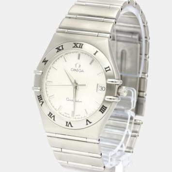 Pre Owned Omega Silver Stainless Steel Constellation 1512.30 Quartz Men's Wristwatch 33 mm