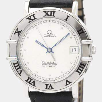 Pre Owned Omega Silver Stainless Steel Constellation 368.1075 Quartz Men's Wristwatch 36 mm