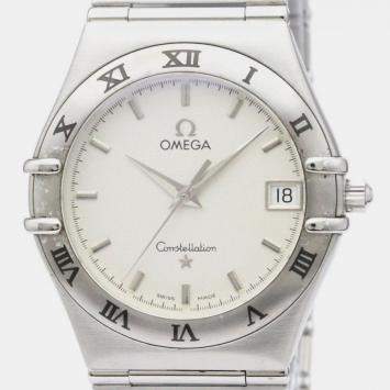 Pre Owned Omega Silver Stainless Steel Constellation 1512.30 Quartz Men's Wristwatch 33 mm