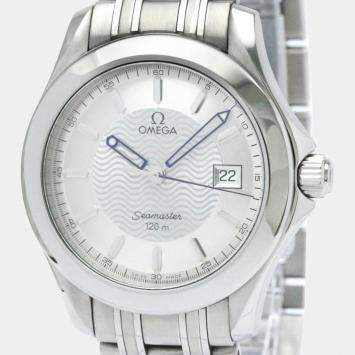 Pre Owned Omega Silver Stainless Steel Seamaster 2511.31 Quartz Men's Wristwatch 36 mm