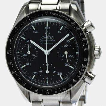 Pre Owned Omega Black Stainless Steel Speedmaster 3510.50 Automatic Men's Wristwatch 39 mm