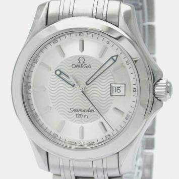 Pre Owned Omega Silver Stainless Steel Seamaster 2511.31 Quartz Men's Wristwatch 36 mm