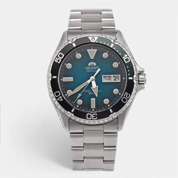 Pre Owned ساعة أورينت كاماسو ماكو III RA-AA0811E19B مينا خضراء ستانلس ستيل للرجال 41.80 مم