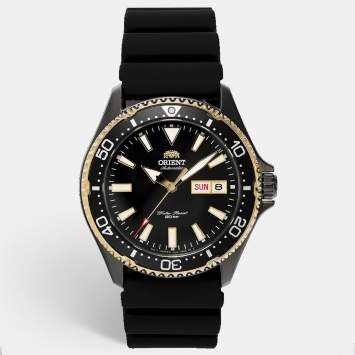Pre Owned ساعة أورينت كاماسو RA-AA0005B19B مينا سوداء ستانلس ستيل سيليكون للرجال 42 مم