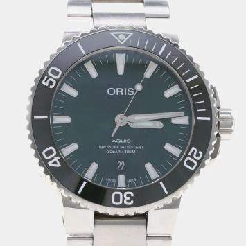 Pre Owned Oris Aquis 733 7730 4157 Automatic Stainless Steel Men's Wristwatch 43mm