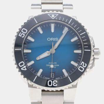 مملوكة مسبقًا Oris Aquis 400 7769 4135 Blue Stainless Steel Automatic Men's Wristwatch 41.5mm