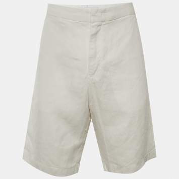 مملوكة مسبقًا Orlebar Brown Ivory Linen Norwich Shorts L/Waist 35"