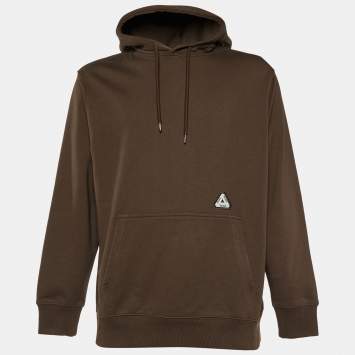 Pre Owned Palace Brown Cotton Knit Hoodie L