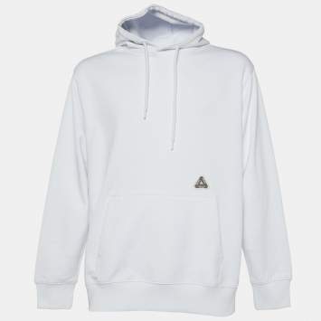 Pre Owned Palace White Cotton Knit Sofar Hood Sweatshirt L