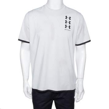 Pre Owned Palm Angels X Under Armour White Logo Print Jersey T-Shirt M