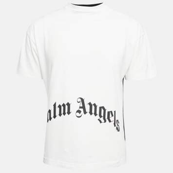 Pre Owned Palm Angels Black/White Cotton Thinking Skull Print Cotton T-Shirt S