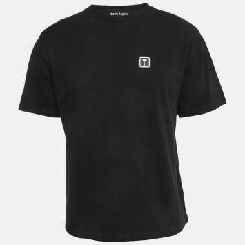 Pre Owned Palm Angels Black Cotton Crew Neck T-Shirt M