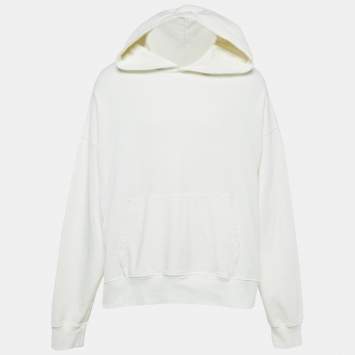 Pre Owned Palm Angels White Cotton Knit Logo Applique Detail Hoodie XL