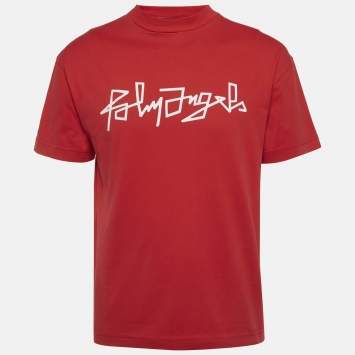 Pre Owned تي شيرت بالم أنجيلز جيرسي أسود بطبعة برقبة دائرية مقاس متوسط (ميديم)