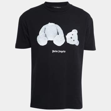 Pre Owned Palm Angels Black Cotton Teddy Bear T-Shirt M
