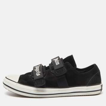 Pre Owned Palm Angels Suede/White Suede Double Velcro Strap Low Top Sneakers Size 41