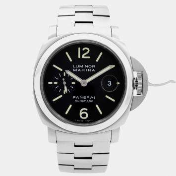 Pre Owned Panerai Black Stainless Steel Luminor Marina PAM00299 Automatic Men's Wristwatch 44mm