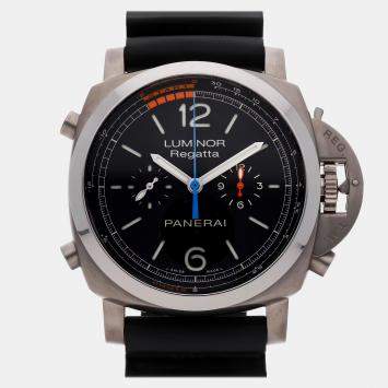 Pre Owned Panerai Luminor 1950 Regatta 3 Days Flyback Chronograph PAM526 Automatic Titanium Black Dial Men's Wristwatch 47mm