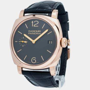 Panerai Black 18K Rose Gold Radiomir PAM00515 Manual Winding Men's Wristwatch 47mm