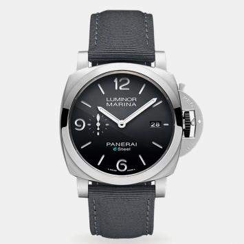 Panerai Black Stainless Steel Luminor Marina PAM01358 Automatic Men's Wristwatch 44mm