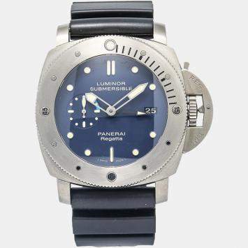 Panerai Luminor Submersible PAM00371 Automatic Blue Titanium Men's Wristwatch 47mm