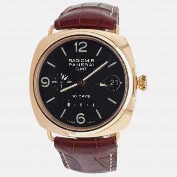 Pre Owned Panerai Radiomir PAM00273 Automatic Black 18K Rose Gold Men’s Wristwatch 45 mm