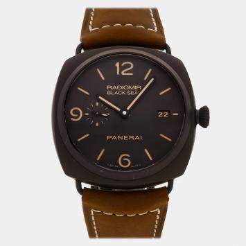 Pre Owned Pre-Owned Panerai Radiomir Black Seal PAM 505 Brown Automatic Composite Men's Wristwatch 45 MM