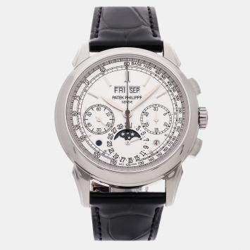 Pre Owned Patek Philippe Silver 18k White Gold Grand Complications 5270G-018 Manual Winding Men's Wristwatch 41 mm