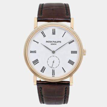Patek Philippe White 18k Yellow Gold Calatrava 5119J-001 Manual Winding Men's Wristwatch 36 mm